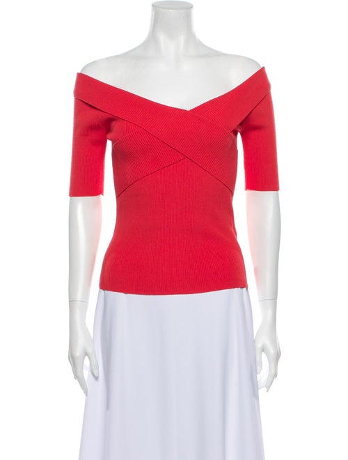 Sandro Off-The-Shoulder Sweater Orange
