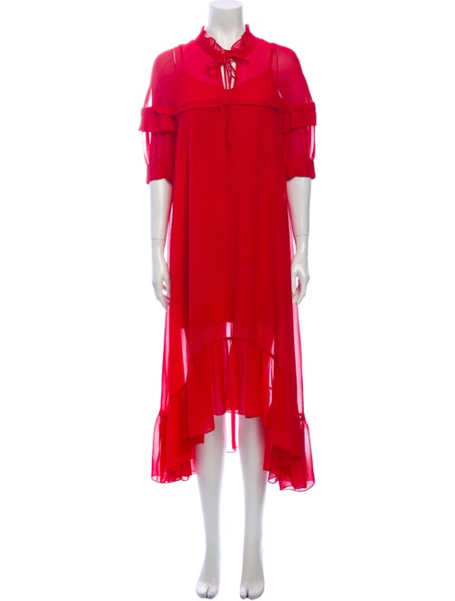 Sandro Midi Length Dress Red