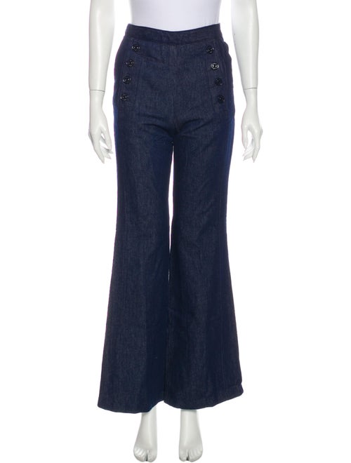 Sandro High-Rise Wide Leg Jeans Blue