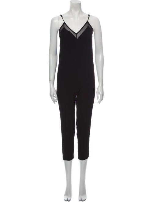 Sandro V-Neck Jumpsuit Black