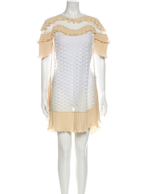 Sandro Lace Pattern Mini Dress White