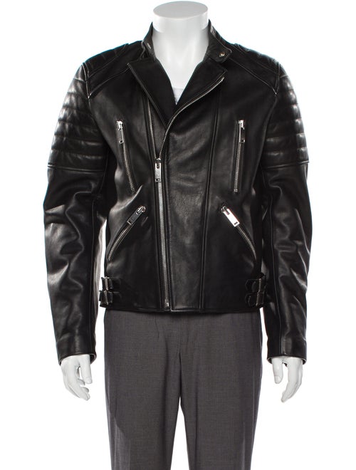 Sandro Leather Moto Jacket Black