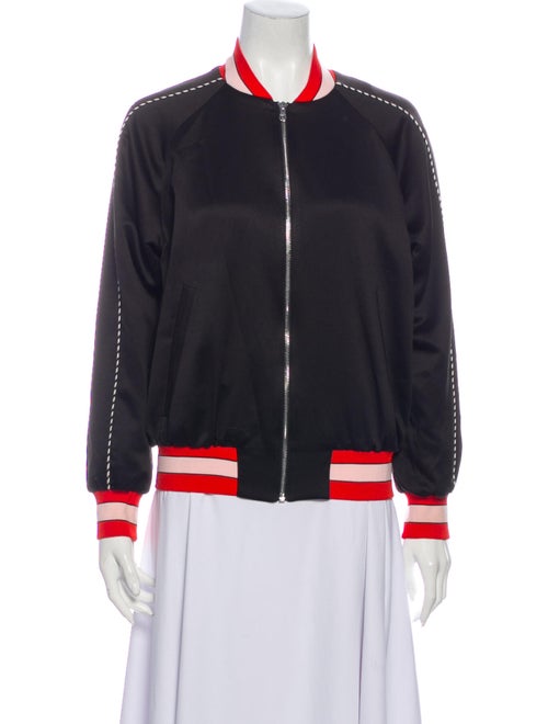 Sandro Graphic Print Bomber Jacket Black