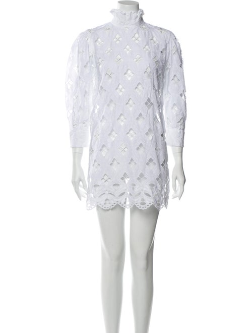 Sandro Lace Pattern Mini Dress White