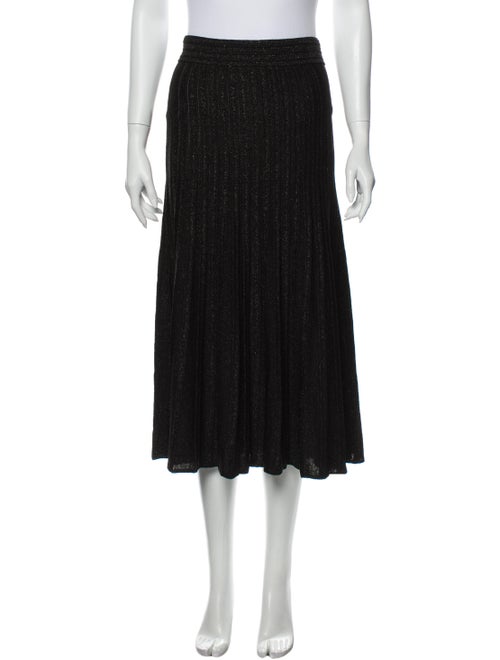 Sandro Metallic Midi Skirt Black