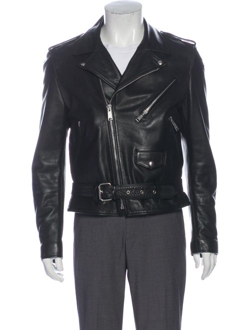 Sandro Leather Moto Jacket Black