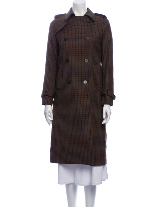 Sandro Plaid Print Coat Green