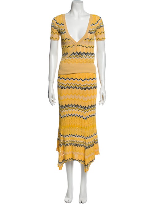 Sandro Striped Skirt Set Yellow