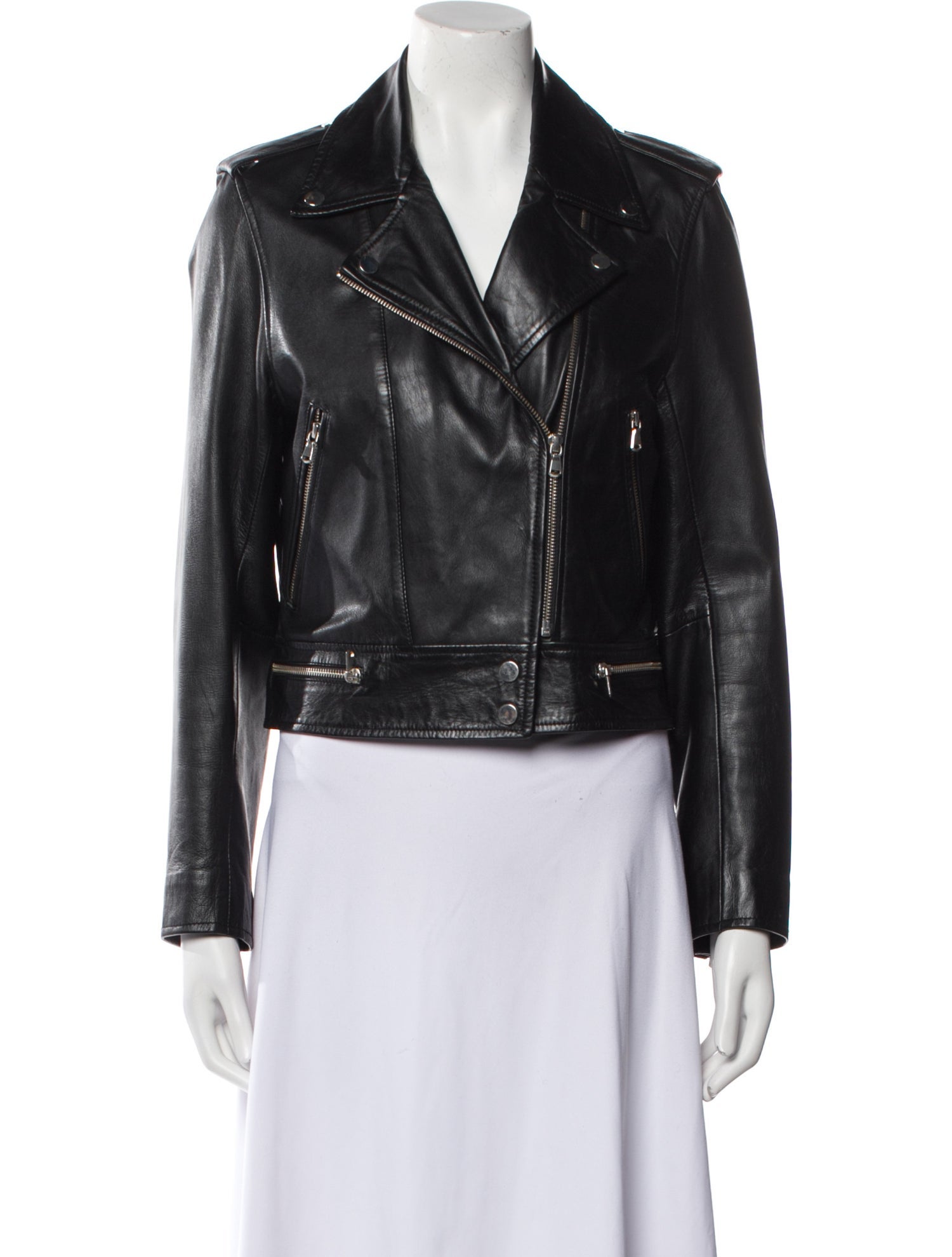 Sandro Lamb Leather Printed Evening Jacket