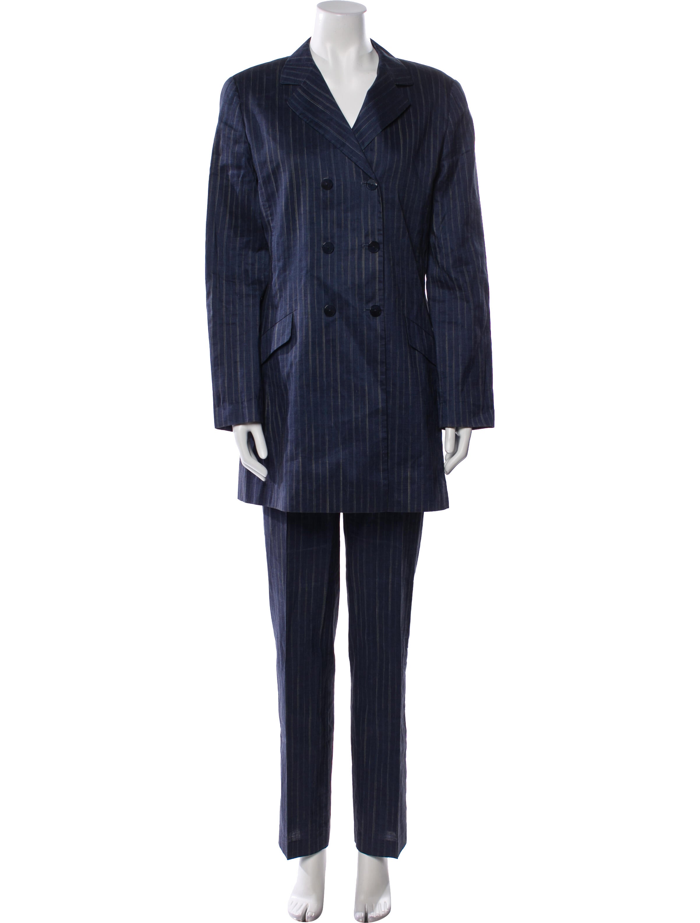 Sui by Anna Sui Linen Striped Pantsuit