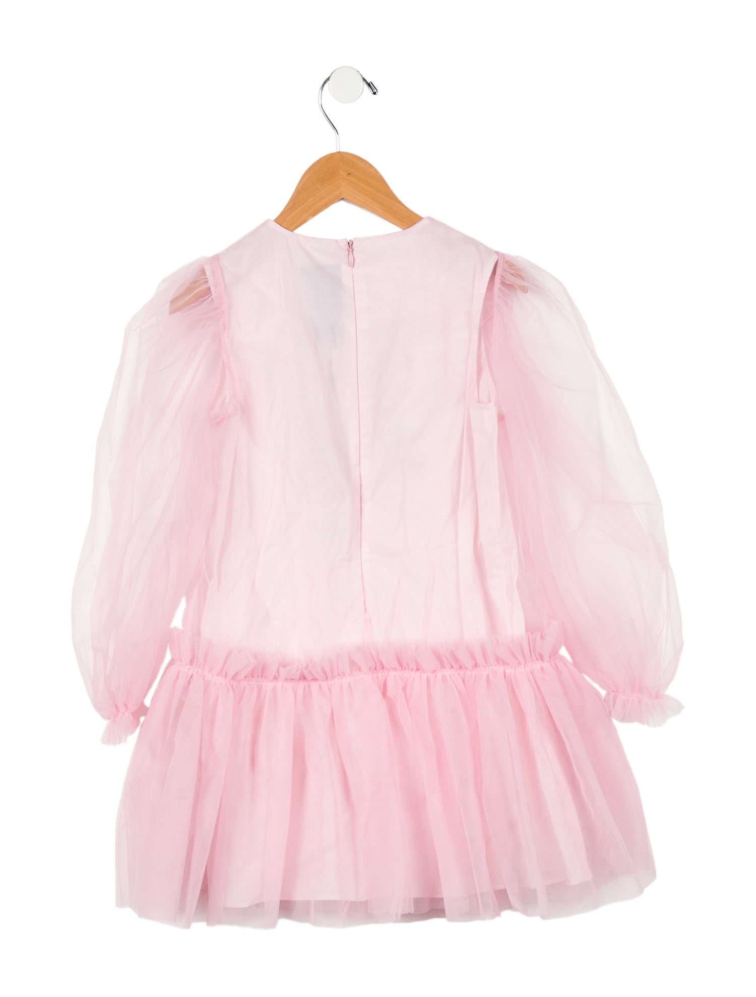 Simonetta Girls' Graphic Mesh Long Sleeve Dress