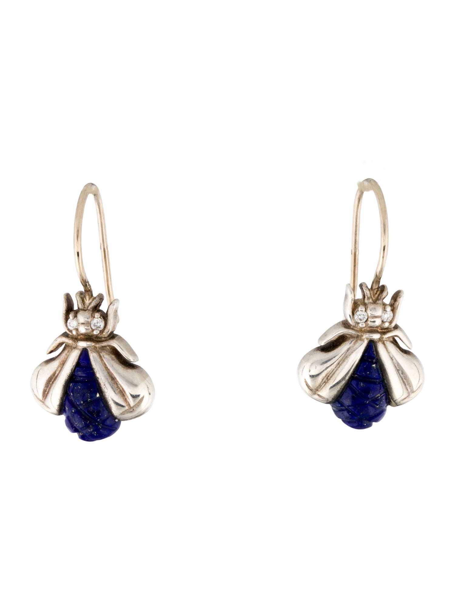 Slane Lapis Lazuli & Diamond Bee Drop Earrings