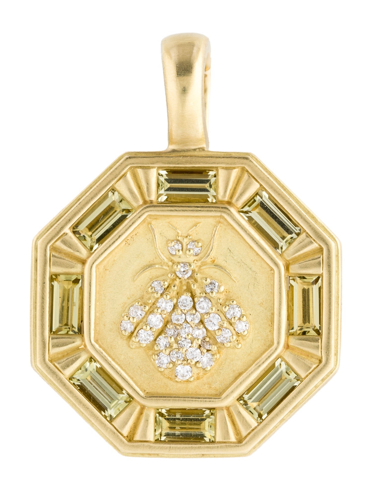 Slane 18K Diamond & Citrine Bee Pendant