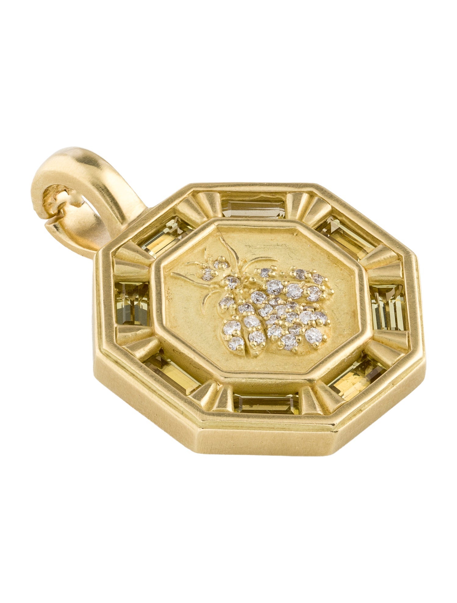 Slane 18K Diamond & Citrine Bee Pendant