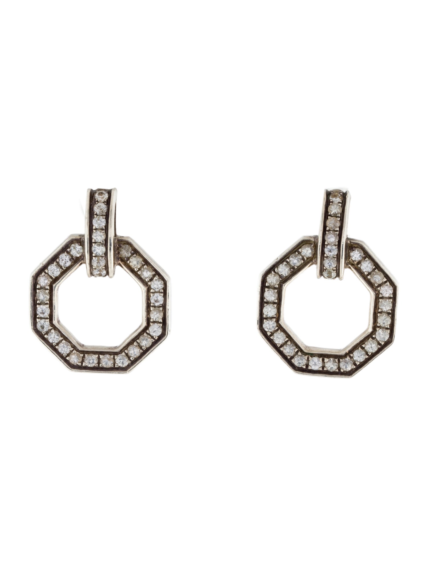 Slane Sapphire Hexagon Drop Earrings