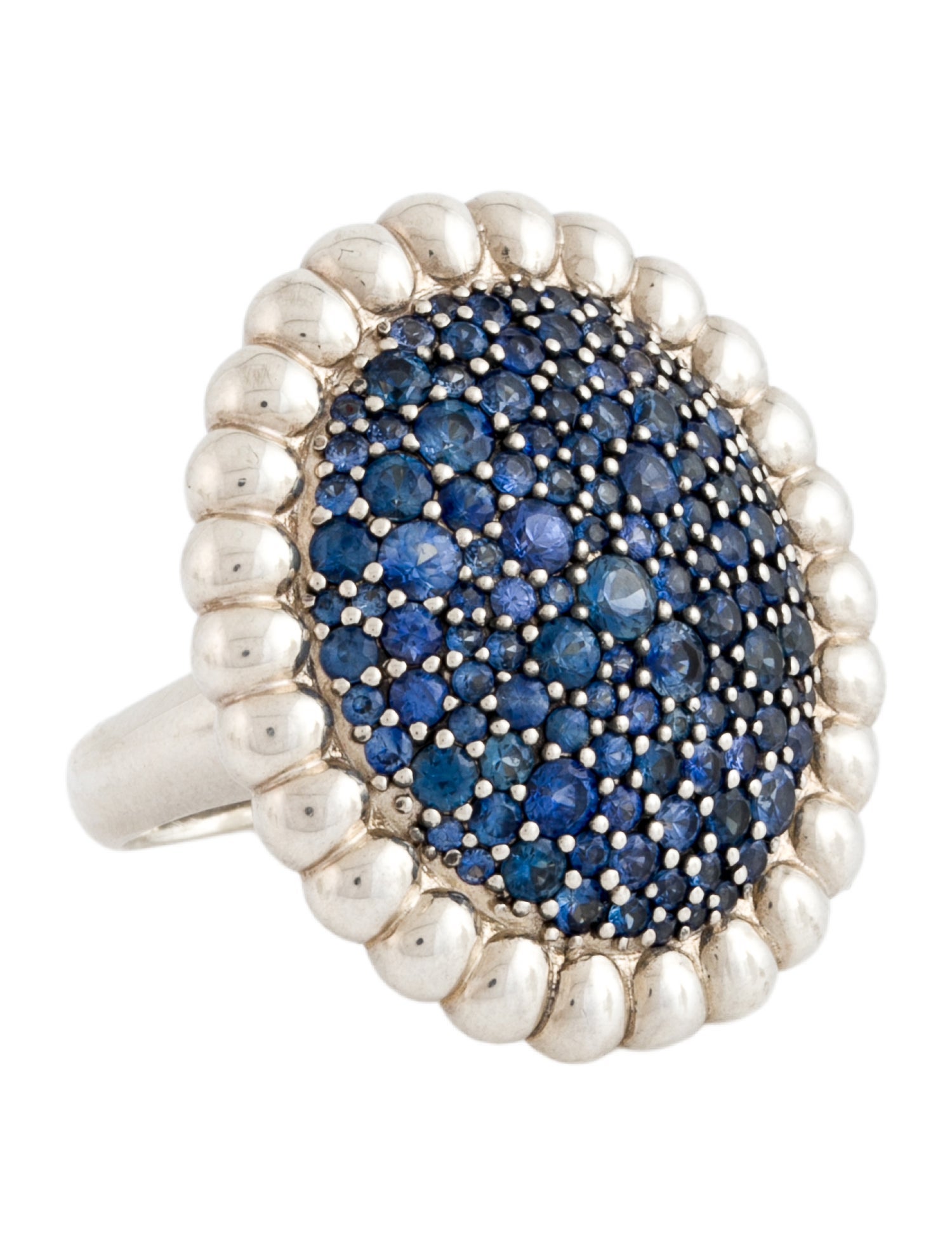 Slane Synthetic Sapphire & Sapphire Pave Oval Cocktail Ring