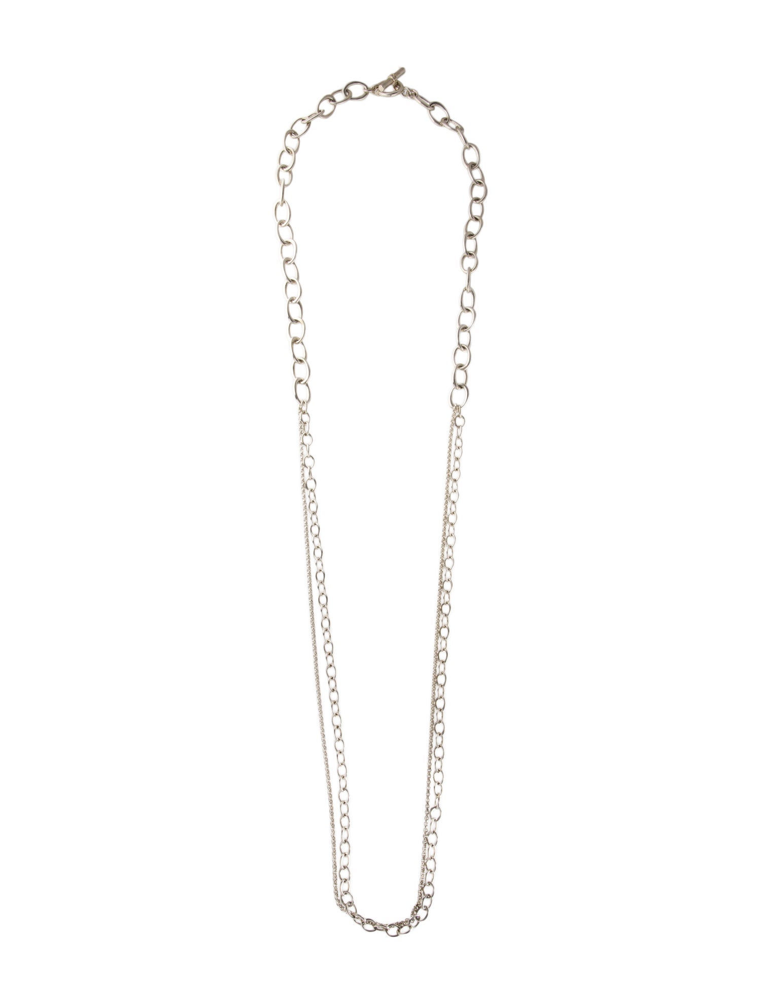 Slane Double Strand Mixed Link Toggle Necklace