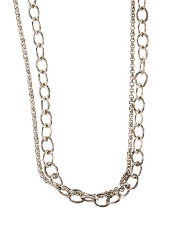 Slane Double Strand Mixed Link Toggle Necklace
