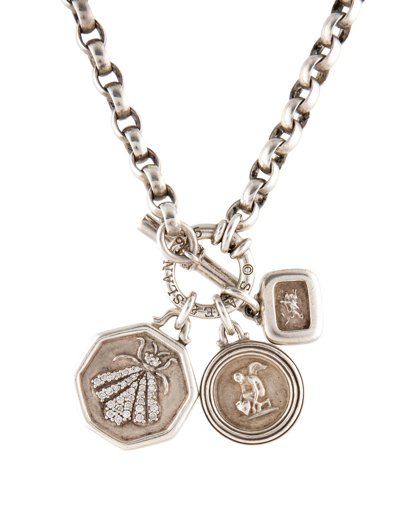 Slane Diamond Bee Toggle Pendant Necklace