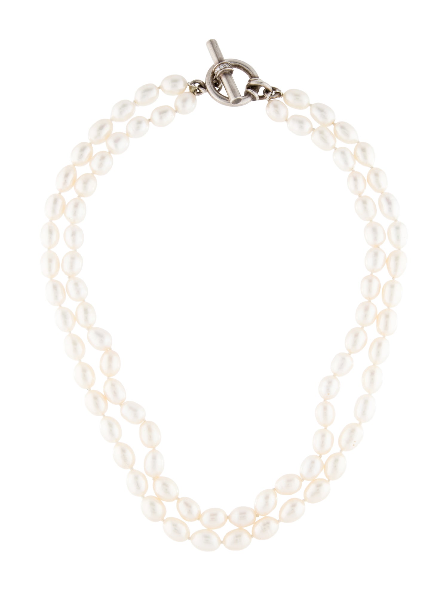 Slane Pearl & Diamond Double Strand Necklace
