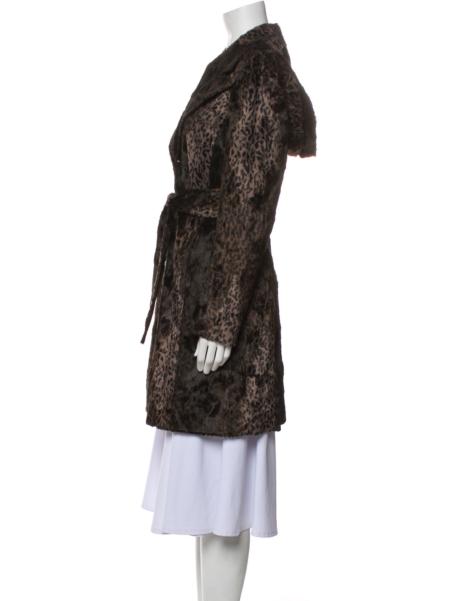 Sara Berman Animal Print Faux Fur Coat