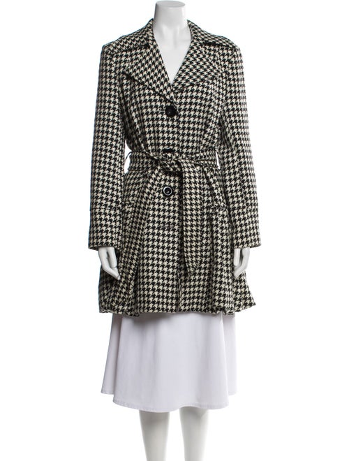 Sara Berman Wool Houndstooth Print Peacoat