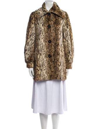 Sara Berman Animal Print Faux Fur Coat