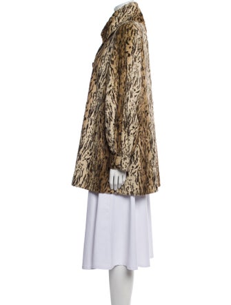 Sara Berman Animal Print Faux Fur Coat