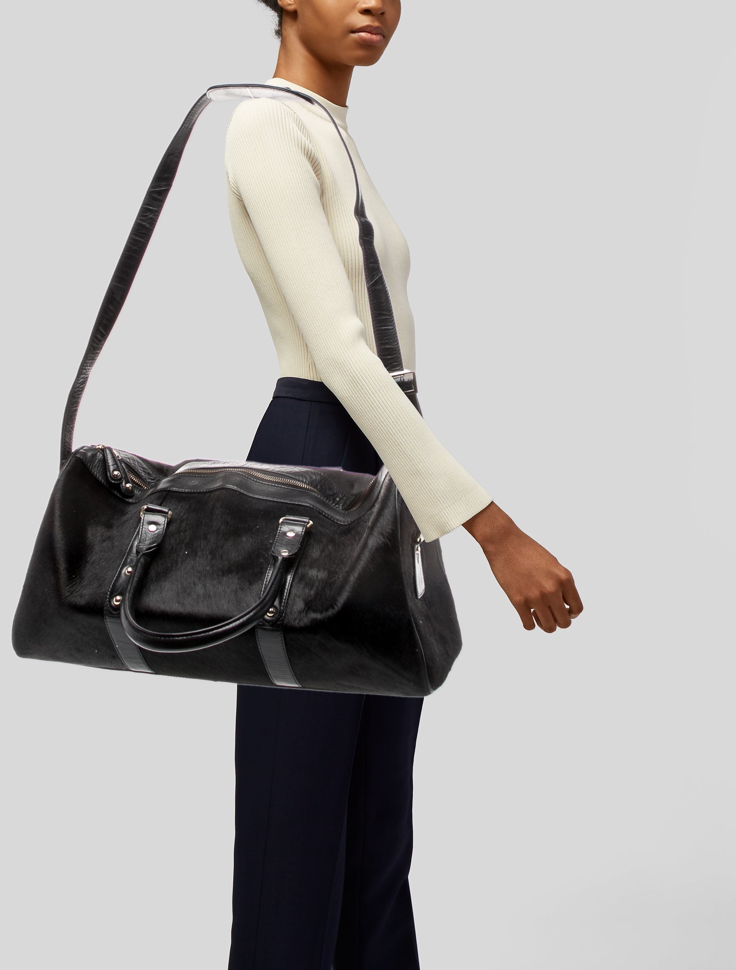 Sara Berman Calf Hair Weekender Bag