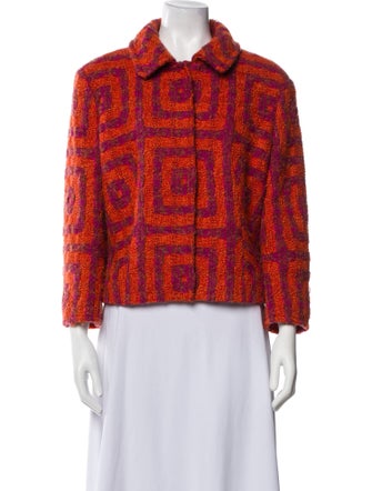 Strenesse Virgin Wool Plaid Print Evening Jacket