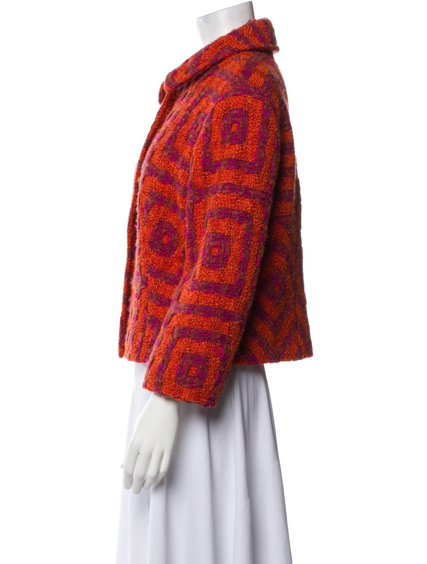 Strenesse Virgin Wool Plaid Print Evening Jacket