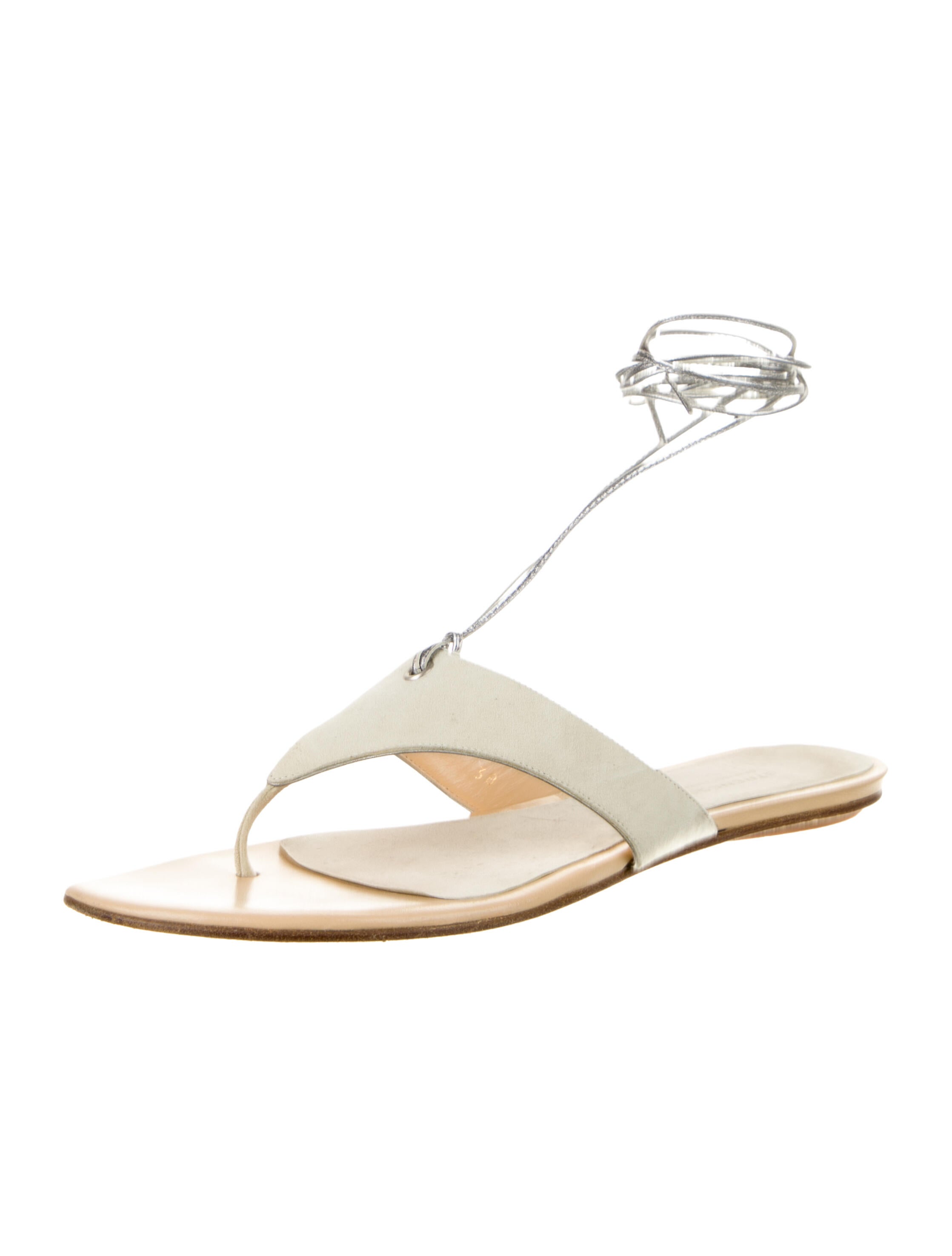 Strenesse Suede Leather Trim Embellishment Sandals