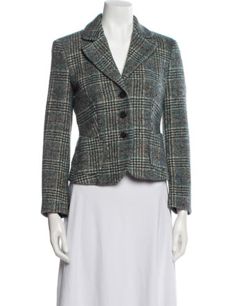Strenesse Wool Plaid Print Blazer