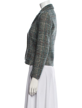 Strenesse Wool Plaid Print Blazer
