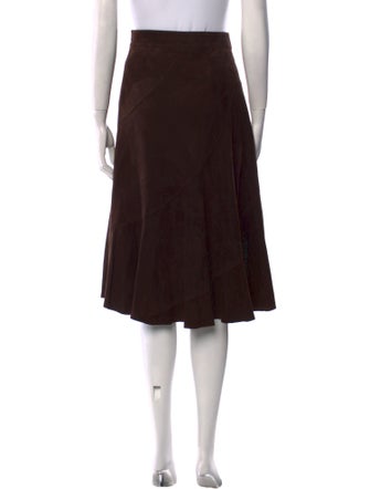 Strenesse Lambskin Knee-Length Skirt