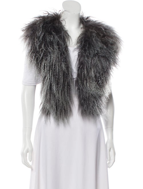 Sass & Bide Mongolian Lamb Vest Grey