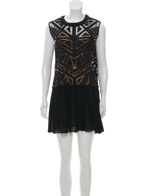 Sass & Bide Printed Mini Dress Black