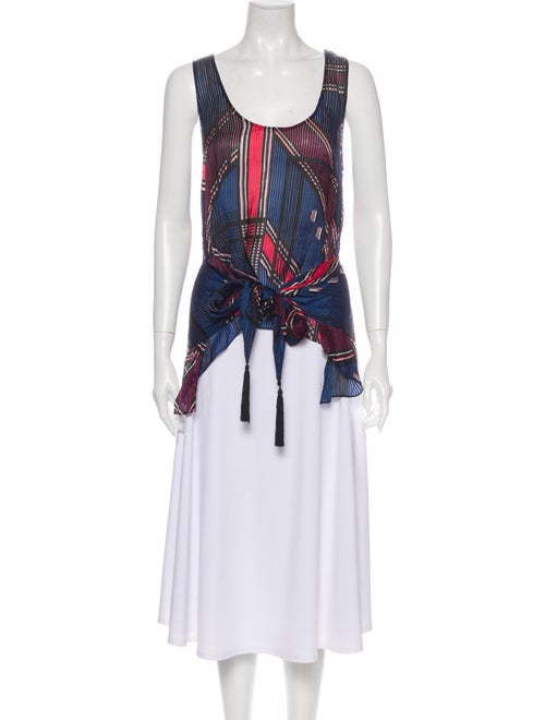 Sass & Bide Printed Scoop Neck Top Blue