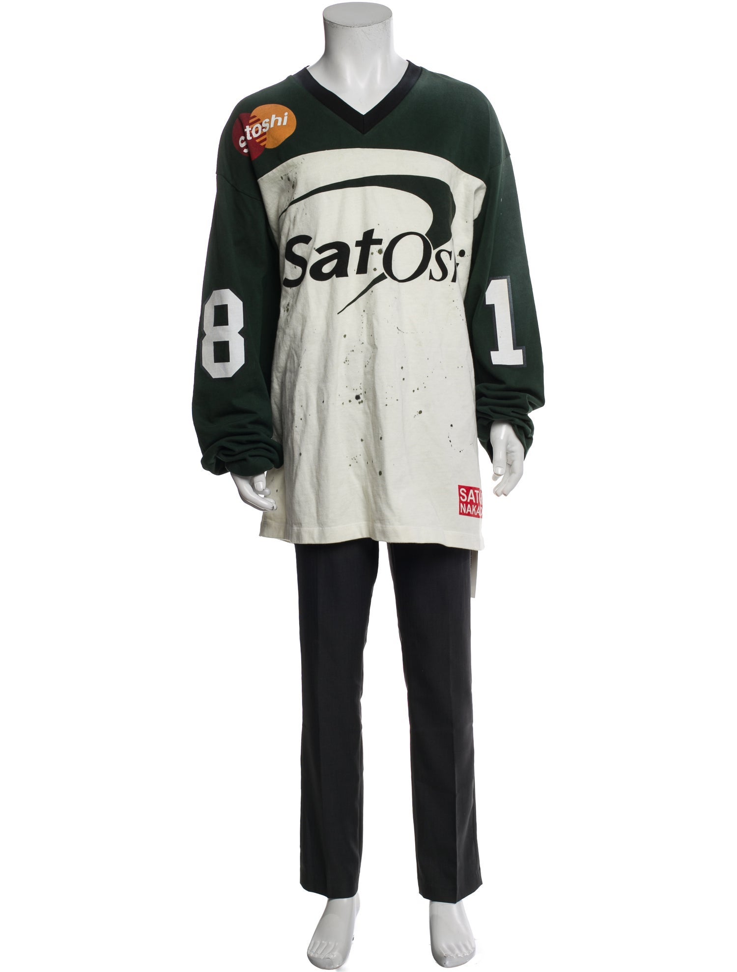 Satoshi Nakamoto Graphic Print V-Neck T-Shirt