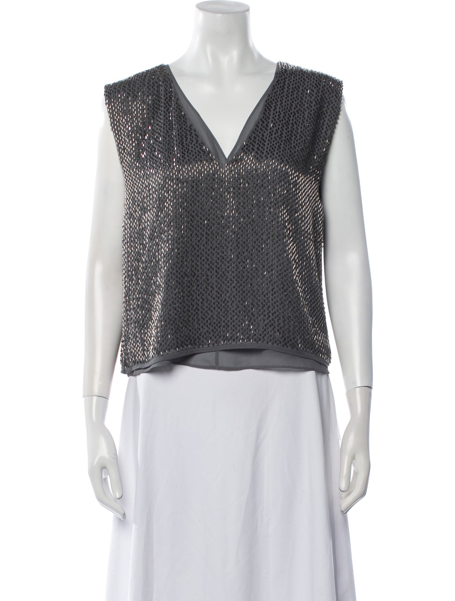 Saint Art V-Neck Sleeveless Crop Top