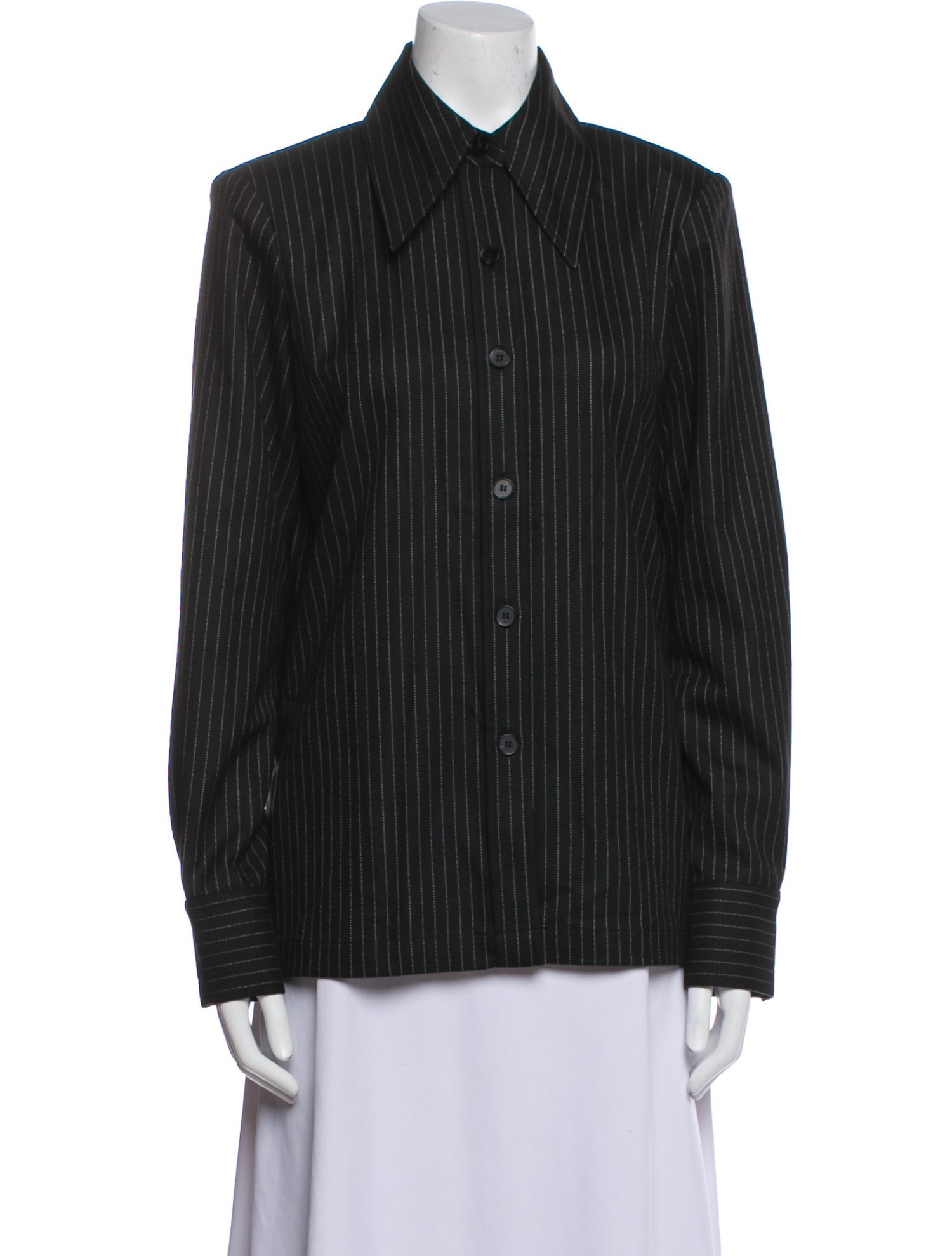Saint Art Striped Long Sleeve Button-Up Top