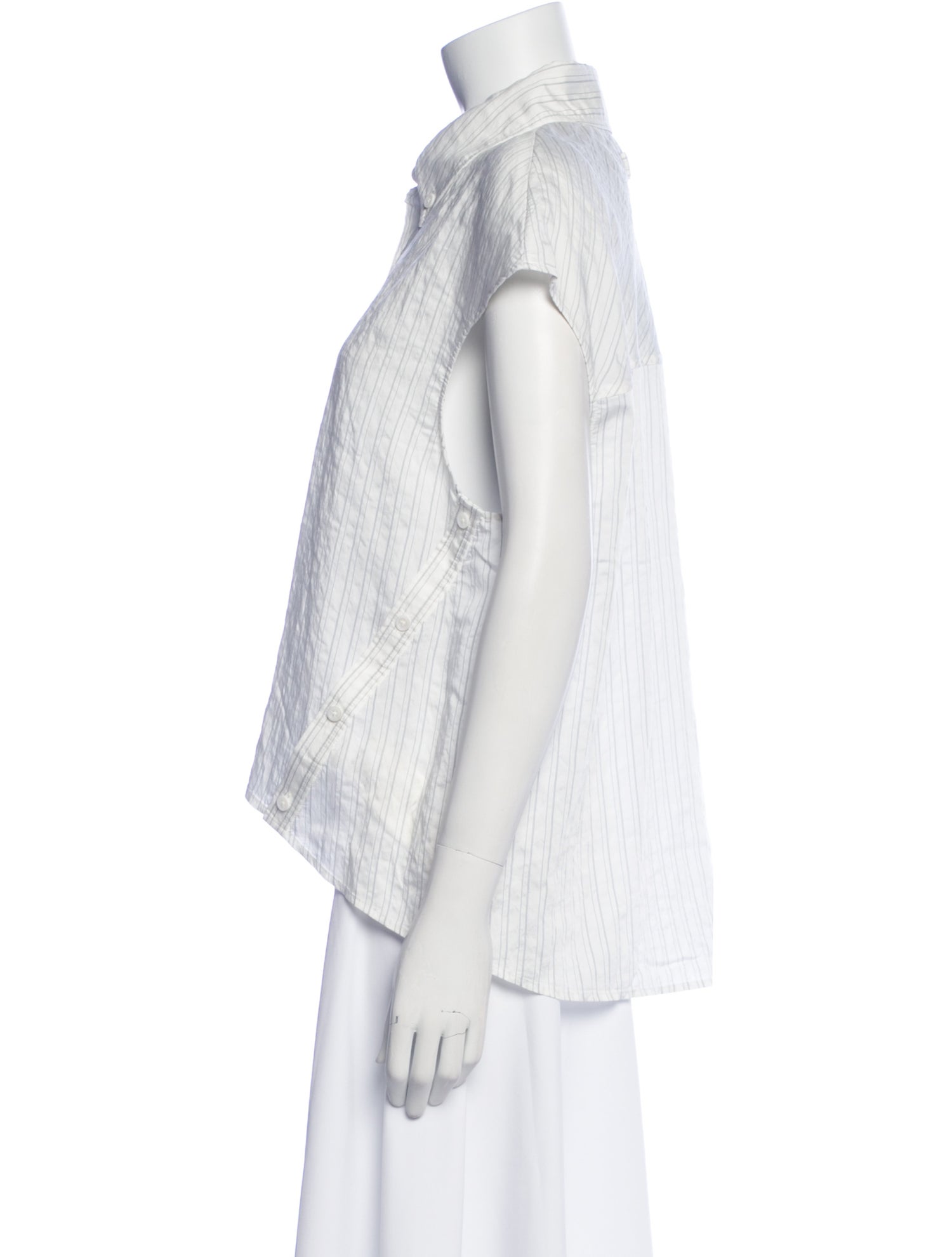 Saint Art Striped Short Sleeve Button-Up Top w/ Tags