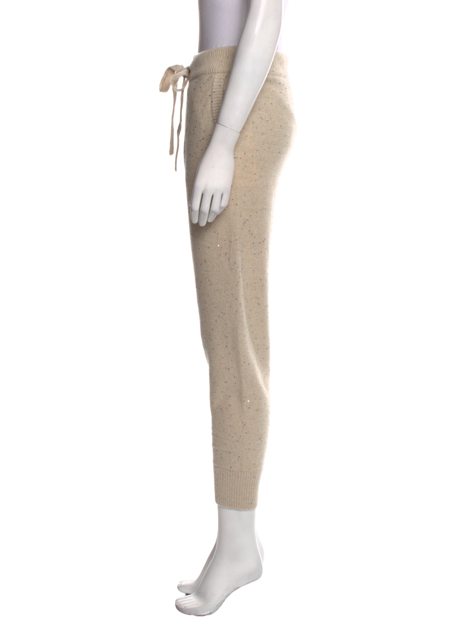 Santicler Cashmere Sequin Embellishments Sweatpants