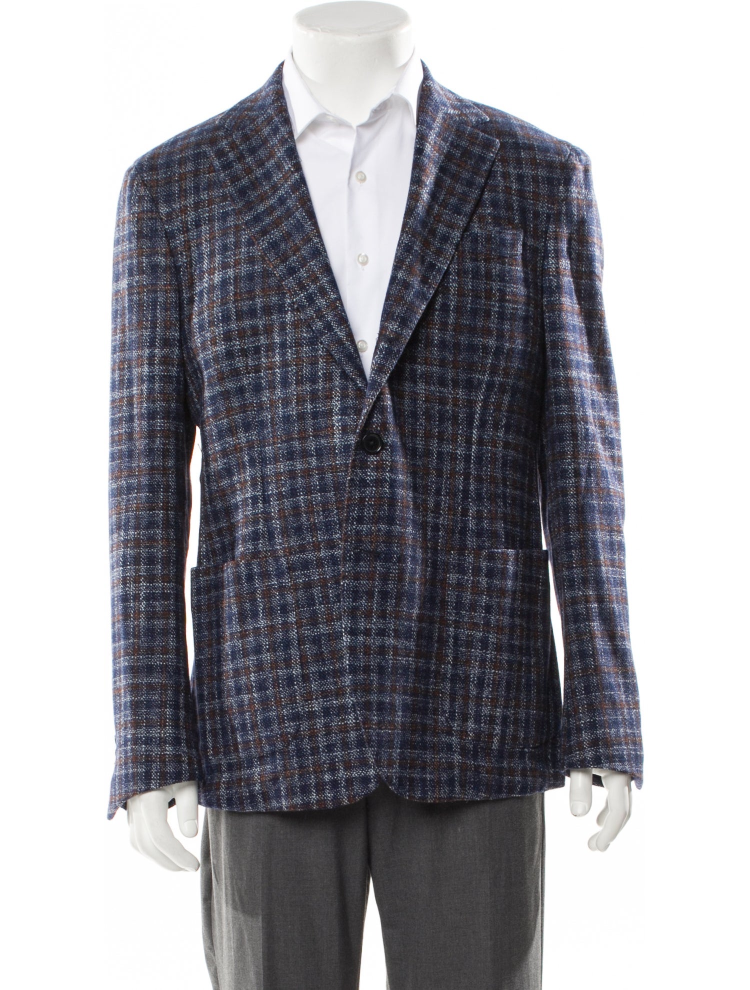 Sartitude Napoli Wool Plaid Print Blazer
