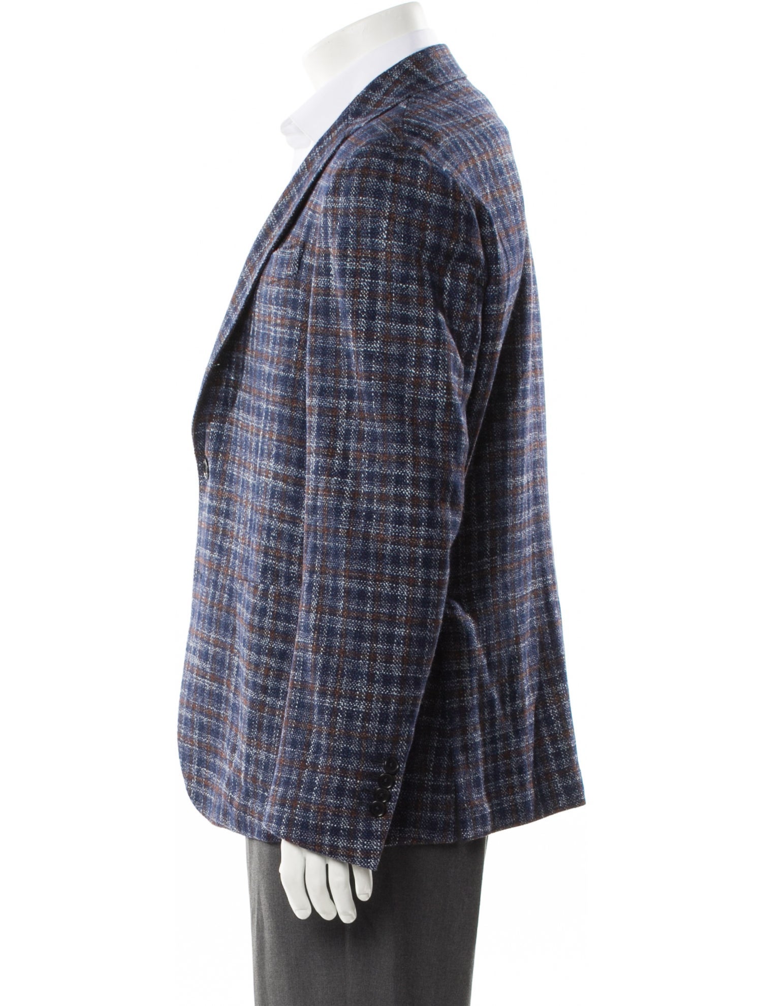 Sartitude Napoli Wool Plaid Print Blazer