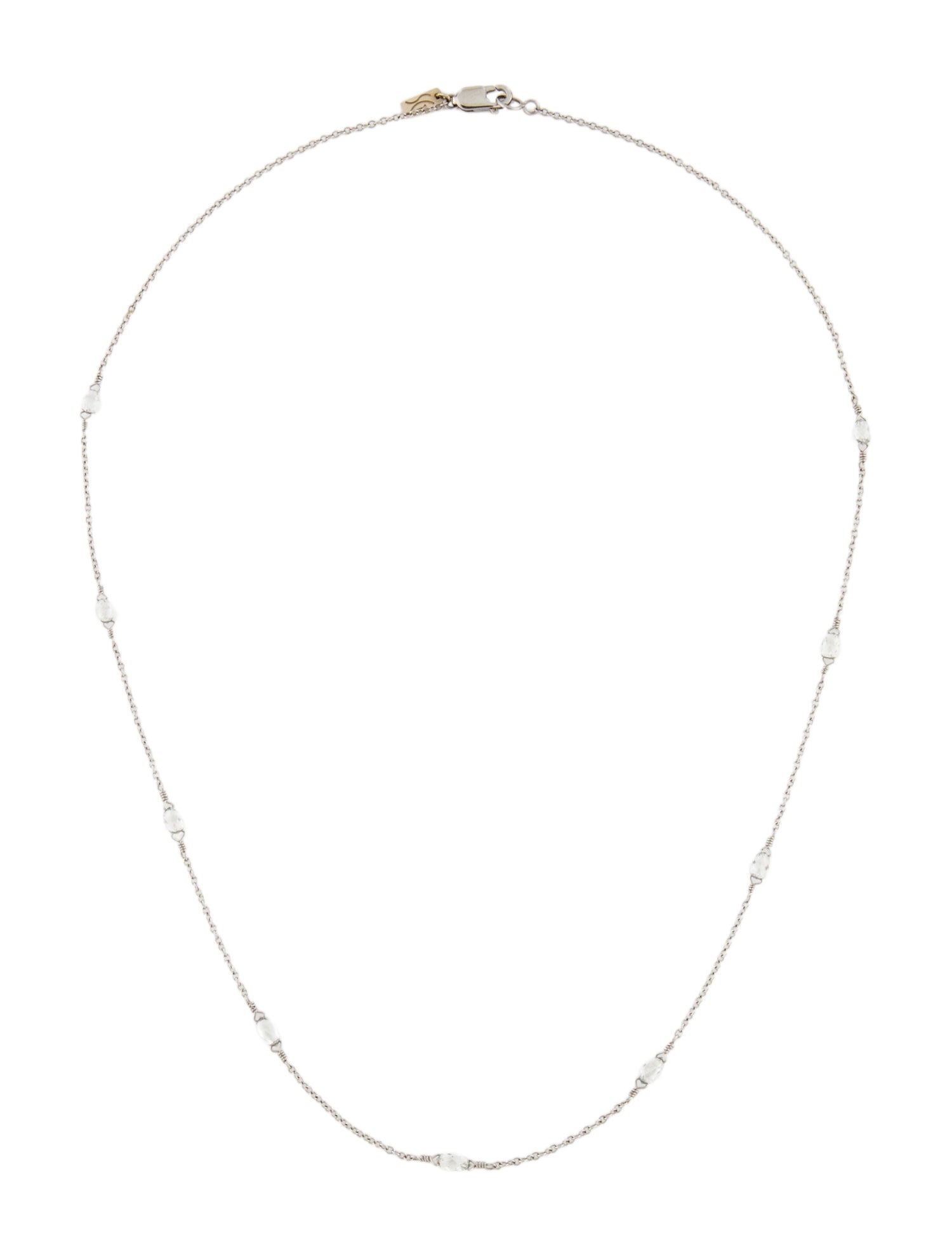 Samuel Getz Platinum Diamond Station Necklace