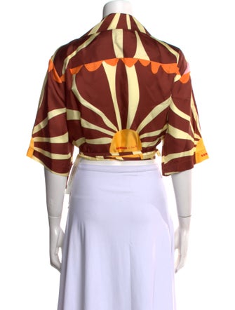 Sandro x Louis Barthélémy Silk Printed Crop Top