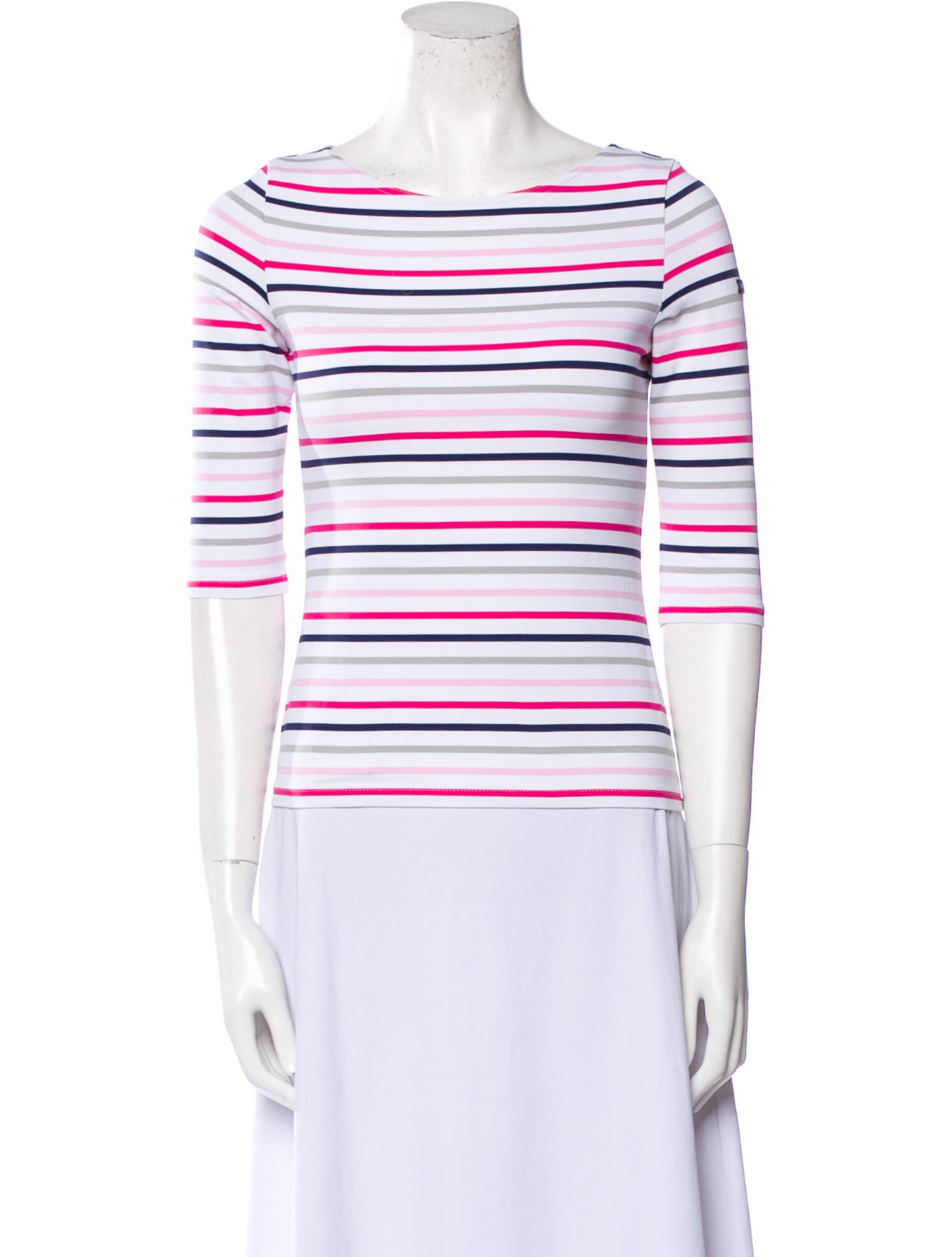 Saint James Striped Bateau Neckline T-Shirt