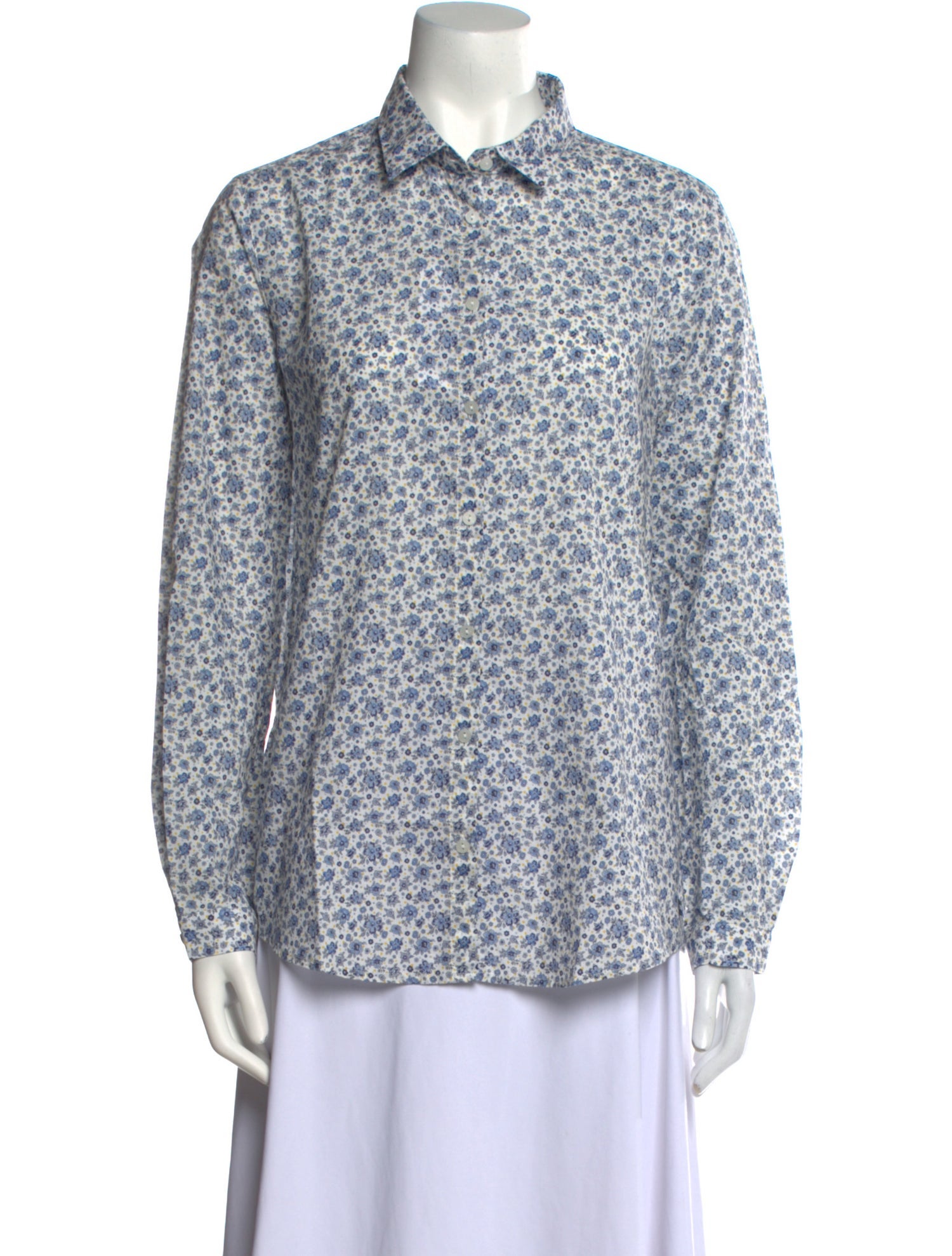 Saint James Floral Print Long Sleeve Button-Up Top w/ Tags