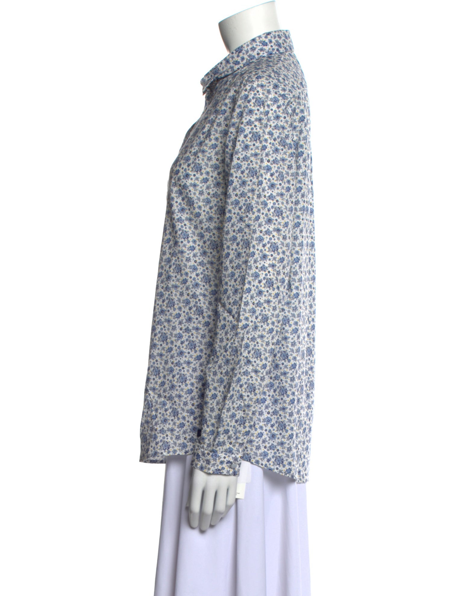 Saint James Floral Print Long Sleeve Button-Up Top w/ Tags